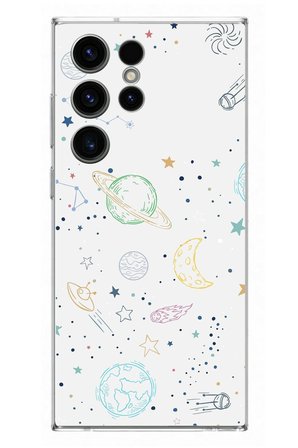 Samsung Galaxy S23 Ultra Uyumlu Uzay Yolculuğu Baskılı Silikon Kılıf