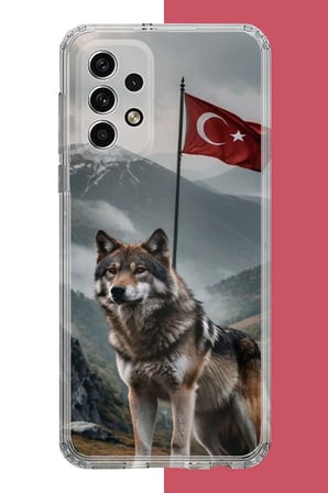 Samsung Galaxy A32 Uyumlu Ulu Kurt Baskılı Silikon Kılıf