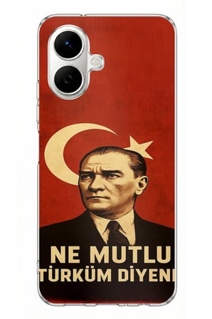 Tecno Spark Go 2 Uyumlu Ne Mutlu Türkiye Bayrak Atatürk Baskılı Silikon Kılıf