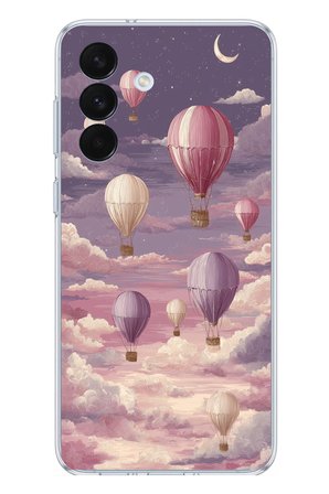 Samsung Galaxy S26+ PLUS Uyumlu Mor Gökyüzü ve Uçan Balon Baskılı Silikon Kılıf