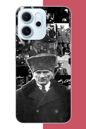 OPPO Reno 14F Uyumlu atatürk kolaj 2.jpeg Baskılı Silikon Kılıf