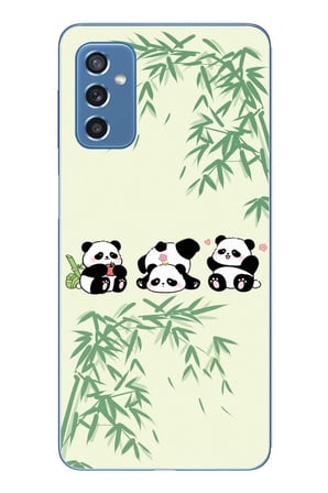 Samsung Galaxy M52 Uyumlu Panda Ailesi Baskılı Silikon Kılıf