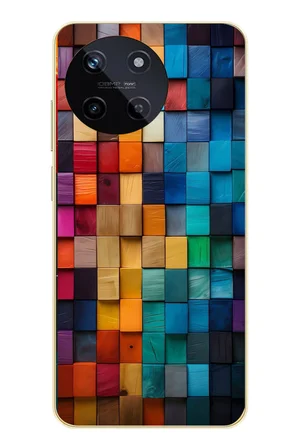 Realme 11 4G Uyumlu Gökkuşağı Duvarı Baskılı Silikon Kılıf