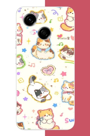 Tecno Spark GO 1 Uyumlu tatlı kediler Baskılı Silikon Kılıf