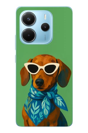 Redmi Note 14 4G Uyumlu Cool Dachshund Köpek Baskılı Silikon Kılıf
