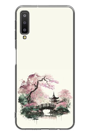 Samsung Galaxy A7 2018 Uyumlu Japon Bahçesi Baskılı Silikon Kılıf
