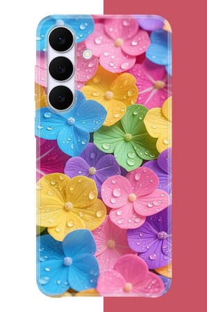 Samsung Galaxy S25 FE Uyumlu Renkli Çiçek Bahçesi Baskılı Silikon Kılıf