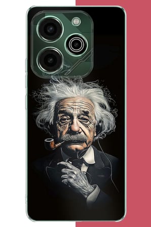 Tecno Pova 6 Pro Uyumlu einstein Baskılı Silikon Kılıf