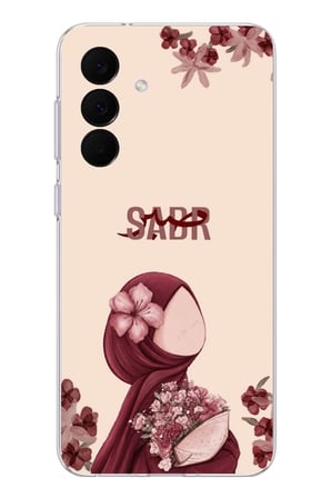 Samsung Galaxy A37 Uyumlu Bordür Çiçekli Sabır Yazılı Baskılı Silikon Kılıf