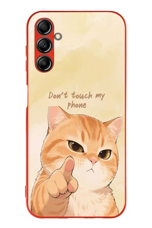 Samsung Galaxy A14 Uyumlu Dont Touch My Phone Baskılı Silikon Kılıf