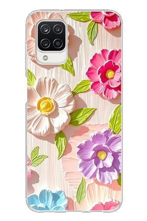 Samsung Galaxy A12-M12 Uyumlu Renkli Çiçek Bahçesi Baskılı Silikon Kılıf