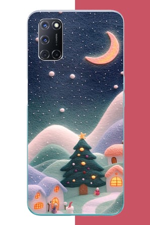 OPPO A52-A72-92 Uyumlu pofuduk kar Baskılı Silikon Kılıf
