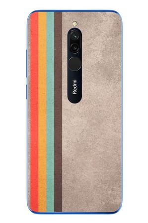 Redmi 8 Uyumlu Retro Gökkuşağı Baskılı Silikon Kılıf