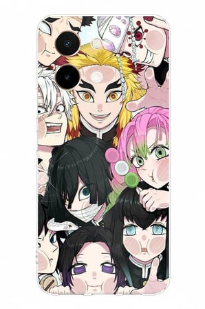 Vivo Y28 Uyumlu Demon Slayer Manga Baskılı Silikon Kılıf