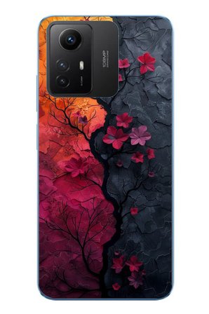 Redmi Note 12S Uyumlu Yaprak Geçişkenliği Baskılı Silikon Kılıf