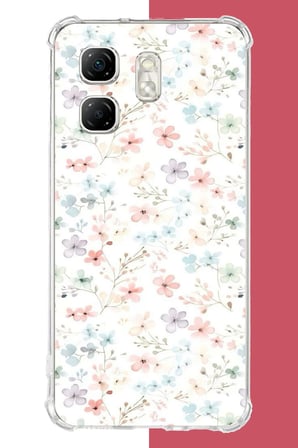 Infinix Hot 50i - Smart 9 Uyumlu lila mavi pattern Baskılı Silikon Kılıf