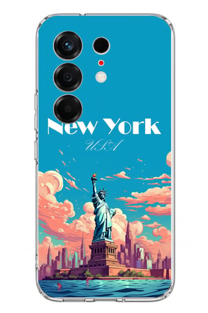 Tecno Camon 50 4G Uyumlu Özgürlük Heykeli New York Baskılı Silikon Kılıf