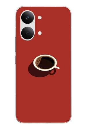 POCO X8 Pro Max Uyumlu Sade Kahve Kupası Baskılı Silikon Kılıf