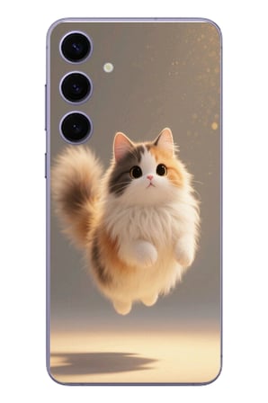 Samsung Galaxy S24 Plus Uyumlu Zıplayan Kedi Baskılı Silikon Kılıf