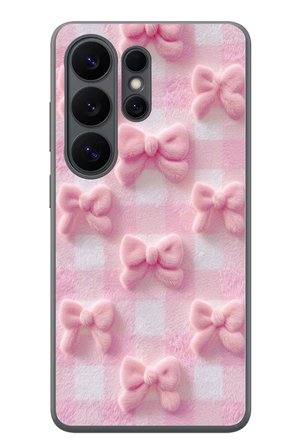 Samsung Galaxy S26 Ultra Uyumlu Pembe Kurdeleler Baskılı Silikon Kılıf