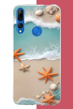 Huawei Y9 Prime (2019) Uyumlu turuncu deniz yıldızı Baskılı Silikon Kılıf