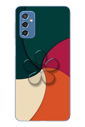 Samsung Galaxy M52 Uyumlu Modern Yonca Renkleri Baskılı Silikon Kılıf