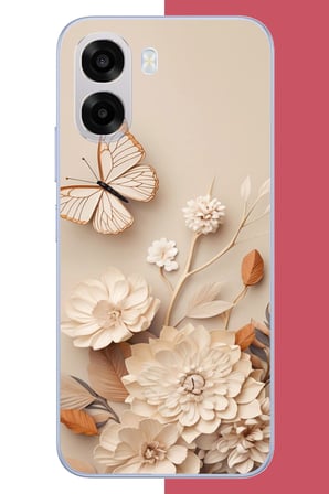 Oppo A6T-A6X Uyumlu duvardaki kelebek Baskılı Silikon Kılıf
