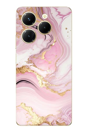 Tecno Spark 20 PRO Uyumlu Pembe Mermer Baskılı Silikon Kılıf