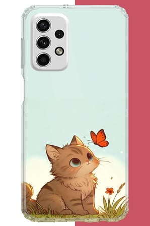 Samsung Galaxy A73 Uyumlu minik kedi Baskılı Silikon Kılıf