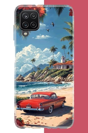 Samsung Galaxy A22-M22-M32 Uyumlu palm sahil Baskılı Silikon Kılıf