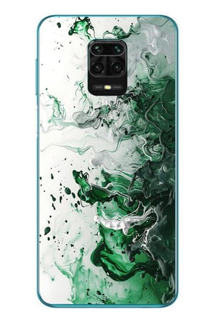Redmi Note 9s Uyumlu Yeşil Beyaz Dalgalar Baskılı Silikon Kılıf