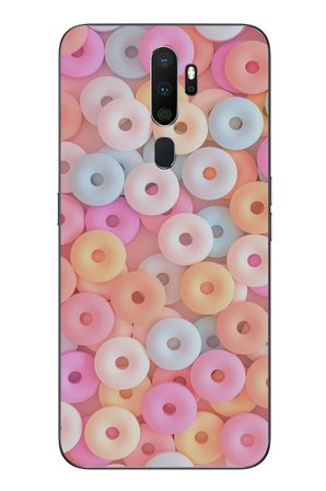 Oppo A5 2020 Uyumlu Renkli Yuvarlak Şekerler Baskılı Silikon Kılıf
