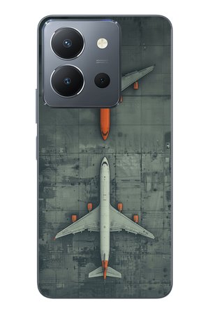 Vivo Y36 Uyumlu İki Uçak Baskılı Silikon Kılıf