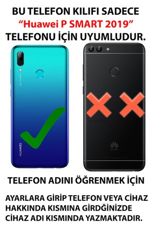Huawei P Smart 2019 Uyumlu Pembe Laleler Baskılı Silikon Kılıf