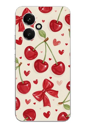 Honor 400 Uyumlu iraz, Kırmızı Kurdele ve Kalp Baskılı Silikon Kılıf