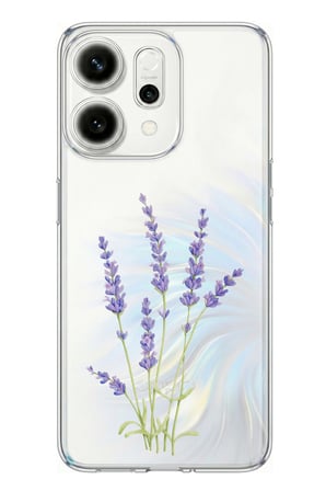 Oppo Reno 14 5G Uyumlu Lavanta Çiçek Tasarımlı Baskılı Silikon Kılıf