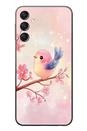 Samsung Galaxy A24 Uyumlu Dalda ki Kuş Baskılı Silikon Kılıf