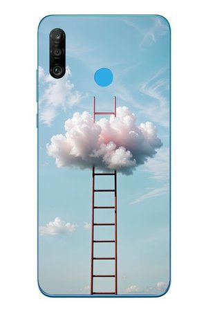 Huawei P30 Lite Uyumlu Buluta Çıkan Merdiven Baskılı Silikon Kılıf