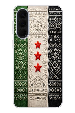 Samsung Galaxy A37 Uyumlu Suriye Bayrağı Dokuma Baskılı Silikon Kılıf