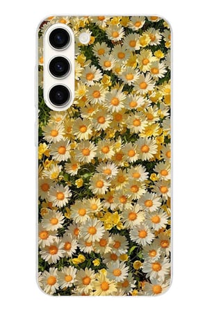 Samsung Galaxy S24 Plus Uyumlu Papatya Bahçesi Sulu Boya Baskılı Silikon Kılıf