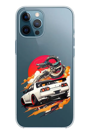 iPhone 12 PRO MAX Uyumlu GTR Güneş Ejderha Tasarımlı Baskılı Silikon Kılıf