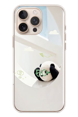 İphone 16 Pro Max Uyumlu Gözlüklü Panda Baskılı Silikon Kılıf