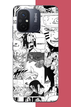 Redmi 12C Uyumlu naruto kolaj Baskılı Silikon Kılıf