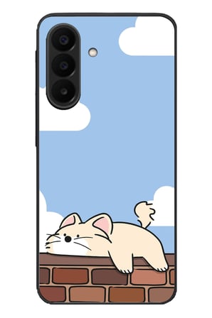 Samsung Galaxy A27 Uyumlu Duvar Üstünde Kedi Baskılı Silikon Kılıf