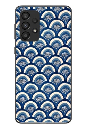 Samsung Galaxy A33 Uyumlu Mavi Bükleler Baskılı Silikon Kılıf