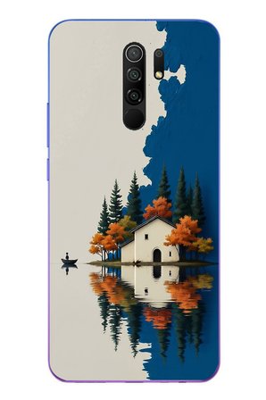 Redmi 9 Uyumlu Sonbahar Evi Baskılı Silikon Kılıf
