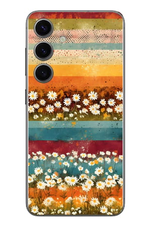 Samsung Galaxy S24 Uyumlu Çiçek Katmanları Baskılı Silikon Kılıf
