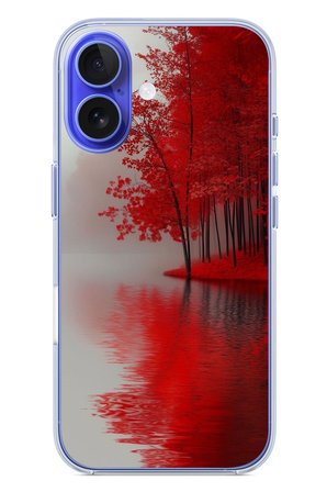 İphone 16 Uyumlu Sonbahar Gölü Baskılı Silikon Kılıf