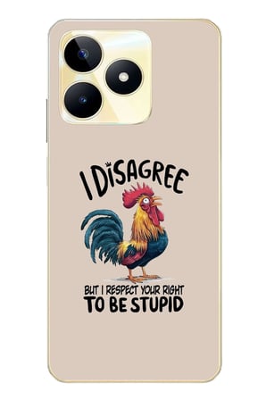 Realme C53 Uyumlu I Disagree Baskılı Silikon Kılıf