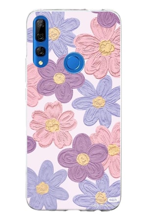 Huawei Y9 Prime (2019) Uyumlu Renkli Papatyalar Sulu Boya Baskılı Silikon Kılıf
